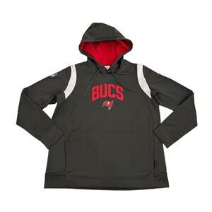 Nike NFL Tampa Bay Bucs Therma Fit Gray Red Hoodie Sweatshirt Size Men's Small